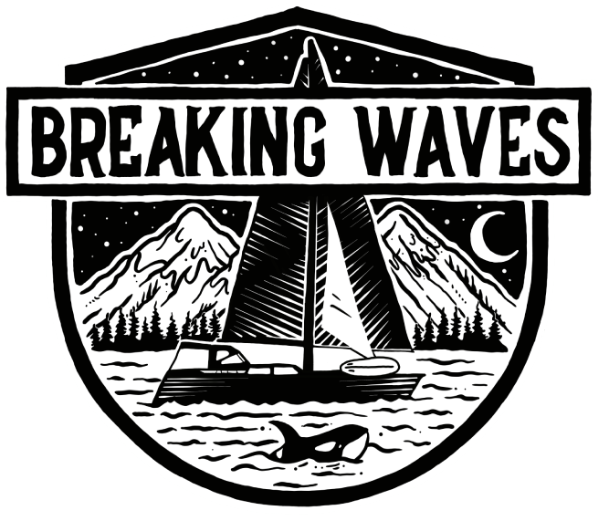 breaking waves sailboat